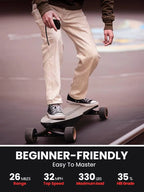 Caribou Electric Skateboard With Dual 1000W Motors, 32 MPH, 26 Mile Range