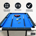 Hathaway Fairmont Portable Pool Table 6 Ft, 76 x 43.25 x 32 in - BG2574