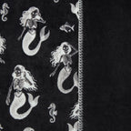 Boo-tique Soft Throw Blanket, Plush Fleece Blanket, Halloween Mermaids, Black, 50" x 72"