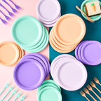Disposable Purple Party Paper Plates, Serves 20, 9", by Way To Celebrate