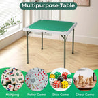 Costway Folding Mahjong Table With Cup Holders, Felt Mat And Carrying Handle - 35in x 35in x 29in