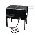 Barton High-Pressure Propane Outdoor Deep Fryer, 5.5L, Triple Basket, Dual Burner - Black