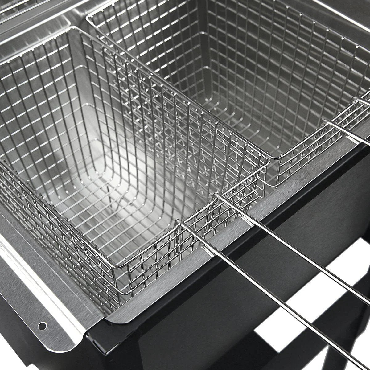 Barton High-Pressure Propane Outdoor Deep Fryer, 5.5L, Triple Basket, Dual Burner - Black