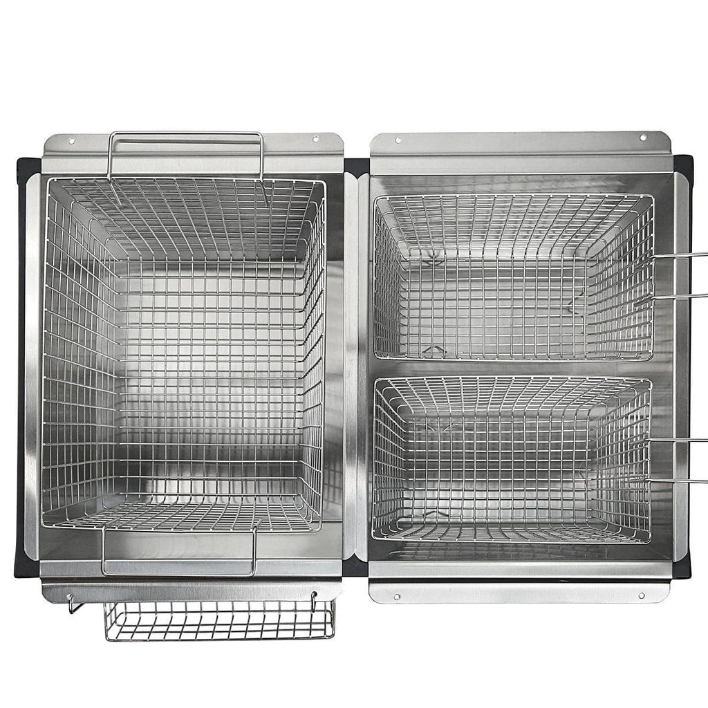 Barton High-Pressure Propane Outdoor Deep Fryer, 5.5L, Triple Basket, Dual Burner - Black
