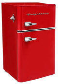 Frigidaire 3.2 Cu Ft Red 2-Door Retro Bar Fridge With Side Bottle Opener - EFR840-RED