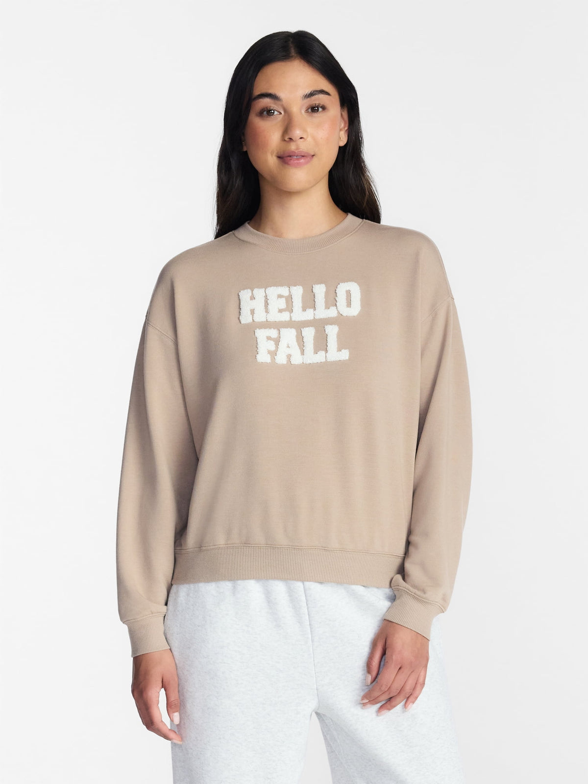 Halloween and Fall Women's French Terry Knit Lounge Sleep Top with Long Sleeves