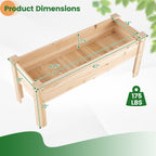 Costway Raised Garden Bed Elevated Planter Box Wood for Vegetable Flower Herb