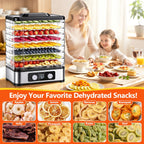 TNTANTS Food Dehydrator, 8 Trays Electric Dehydrator with Adjustable 48H Timer & 95-176℉ Temperature Control, Dehydrator for Food and Jerky, Fruits