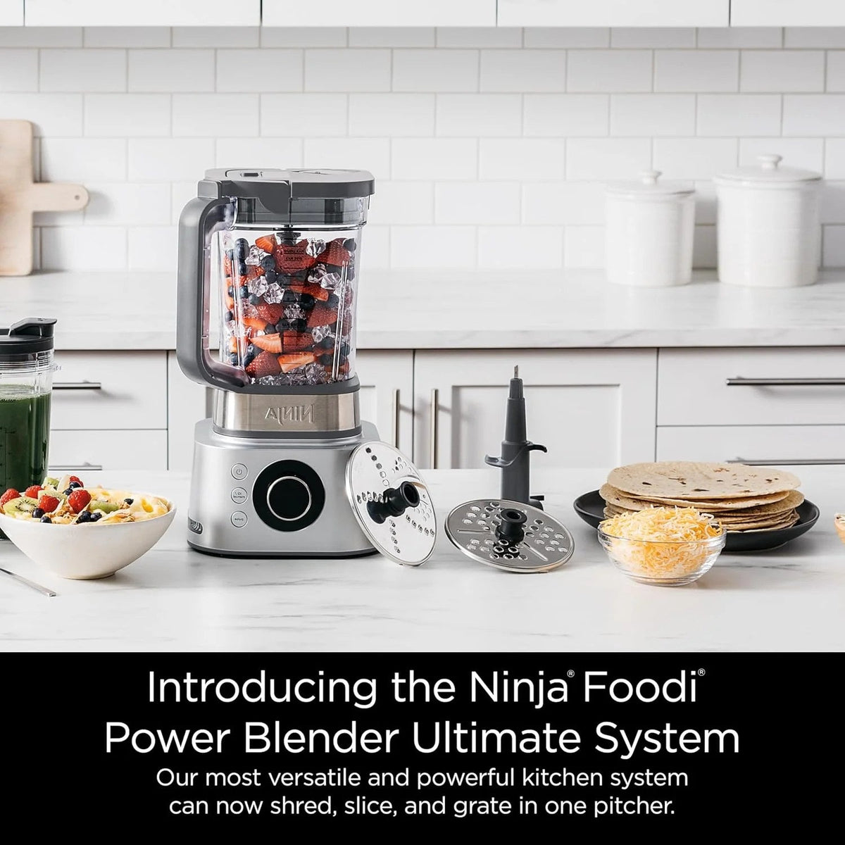 Foodi Blender And Food Processor Combination Set, 72 oz, Silver - SS401