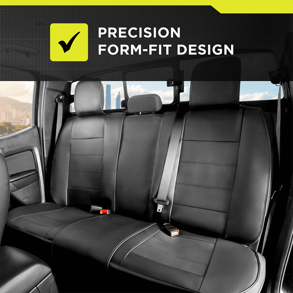Auto Drive Faux Leather Rear Bench Seat Cover, Black, Universal Fit