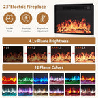 Electric Fireplace With Mantel, 43in Freestanding Heater TV Stand With 23in Insert, White