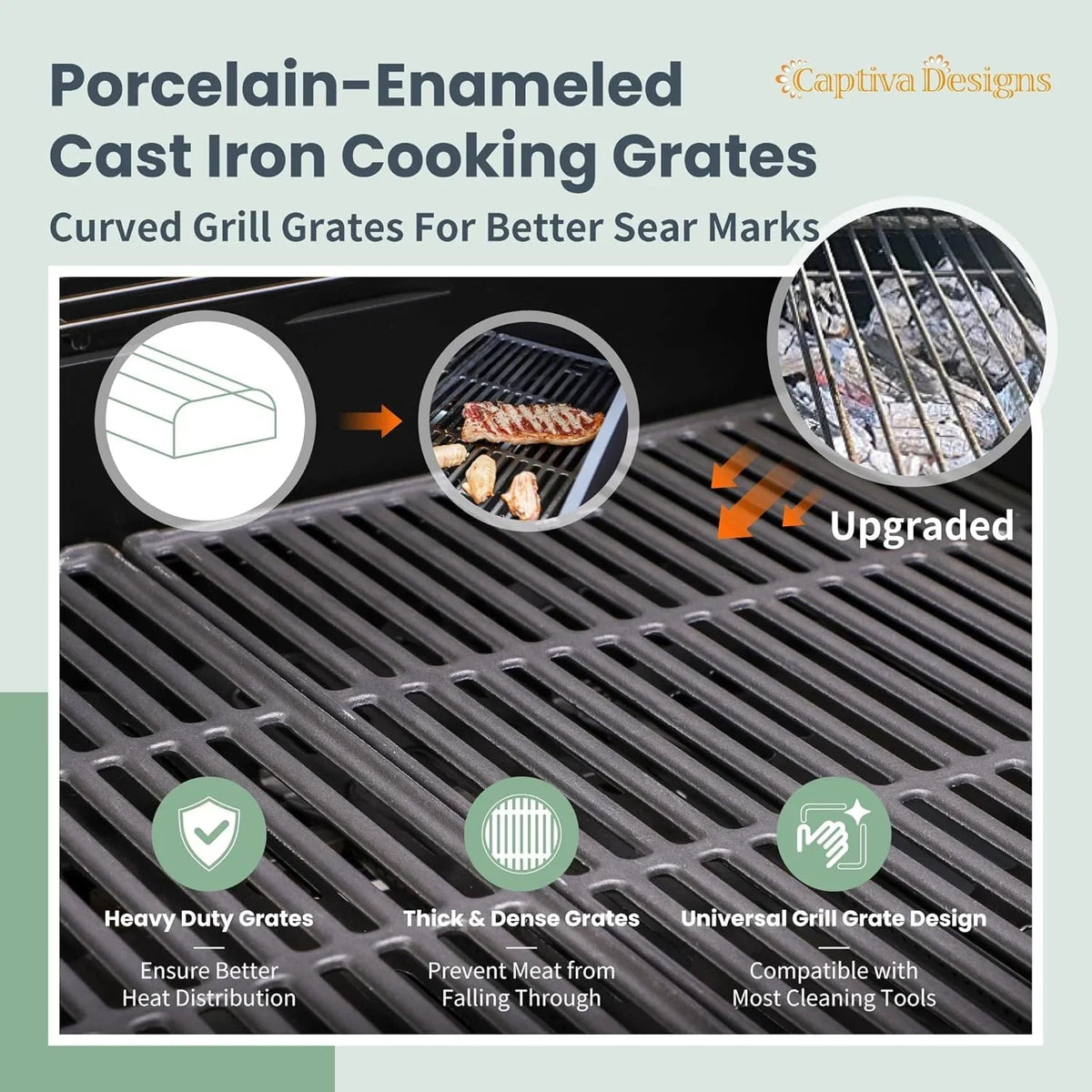 Captiva Designs 4-Burner Propane Gas Grill With Side Burner, 42,000 BTU, Silver - GR001