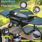 Captiva Designs 4-Burner Propane Gas Grill With Side Burner, 42,000 BTU, Silver - GR001