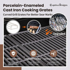 Captiva Designs 4-Burner Propane Gas Grill With Side Burner, 42,000 BTU, Silver - GR001