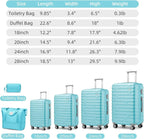 6-Piece Cream ABS Hardshell Luggage Set With 18in, 20in, 24in, 28in Expandable Spinner Suitcases, TSA Locks, Duffel Bag And Toiletry Kit