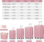 6-Piece Cream ABS Hardshell Luggage Set With 18in, 20in, 24in, 28in Expandable Spinner Suitcases, TSA Locks, Duffel Bag And Toiletry Kit
