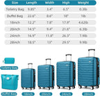 6-Piece Cream ABS Hardshell Luggage Set With 18in, 20in, 24in, 28in Expandable Spinner Suitcases, TSA Locks, Duffel Bag And Toiletry Kit