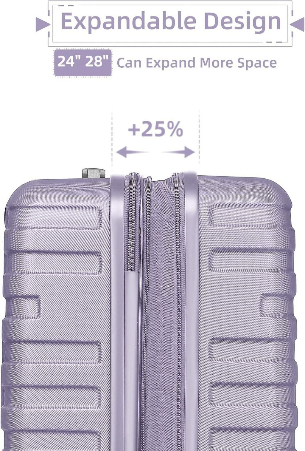 6-Piece Cream ABS Hardshell Luggage Set With 18in, 20in, 24in, 28in Expandable Spinner Suitcases, TSA Locks, Duffel Bag And Toiletry Kit