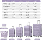 6-Piece Cream ABS Hardshell Luggage Set With 18in, 20in, 24in, 28in Expandable Spinner Suitcases, TSA Locks, Duffel Bag And Toiletry Kit