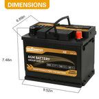 1AUTODEPOT Platinum AGM Group 47 Battery, 12 Volt Rechargeable Automotive Batteries for Car, H5 680CCA 60Ah 100RC