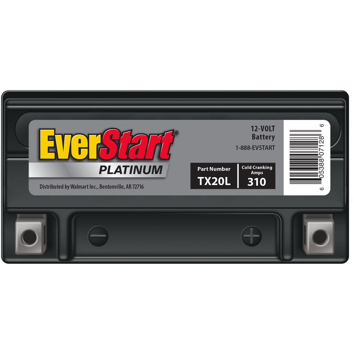 EverStart Platinum AGM Power Sport Battery, Group Size TX20L, 12 V, 310 CCA