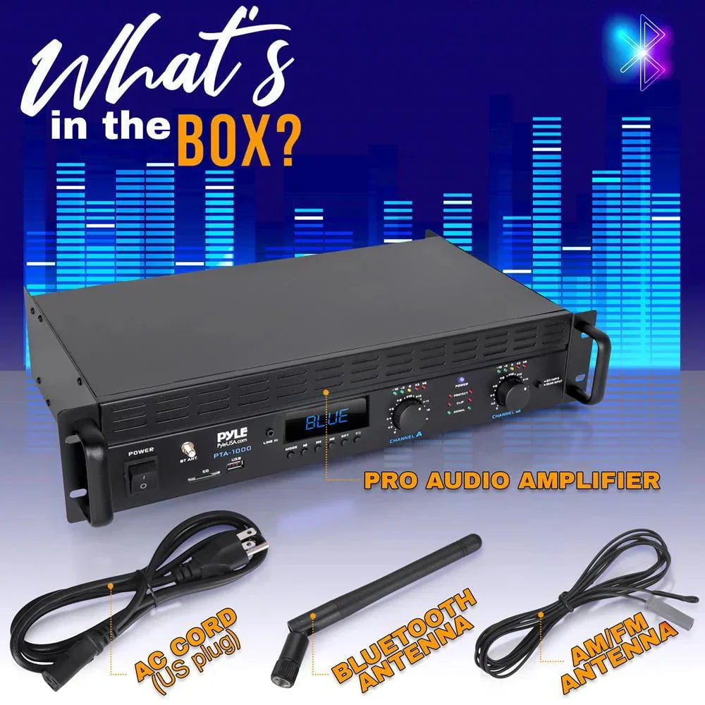 Pyle 2-Channel 2000W Bridgeable Rack-Mount Pro Audio Amplifier