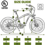 ECOTRIC Adult Electric Bike 26 x 4.0 in Fat Tires, 750W, 48V 13AH - Hammer