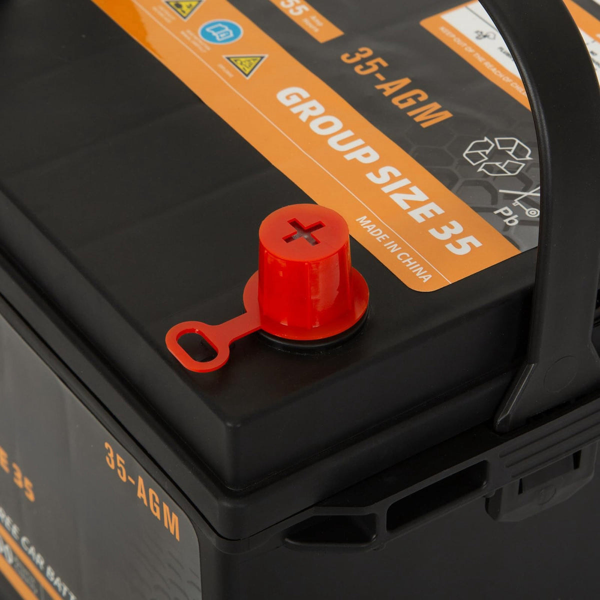 1AUTODEPOT Car Start Stop Battery Group Size 35 650CCA AGM Maintenance Free 12V 55Ah 100RC Rechargeable High Performance Battery