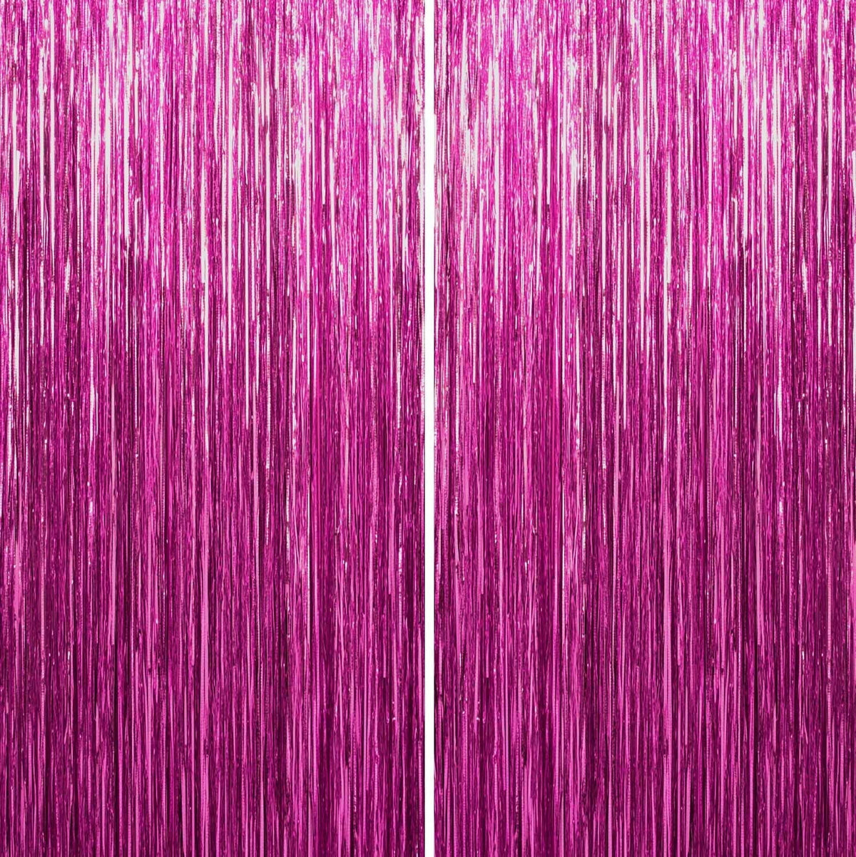 Sm:)e 2-Pack Light Bright Silver Foil Fringe Curtains for Events - Birthday, Wedding, Graduation, Christmas, Baby Shower, various festivals Decor Photo Booth Fun!