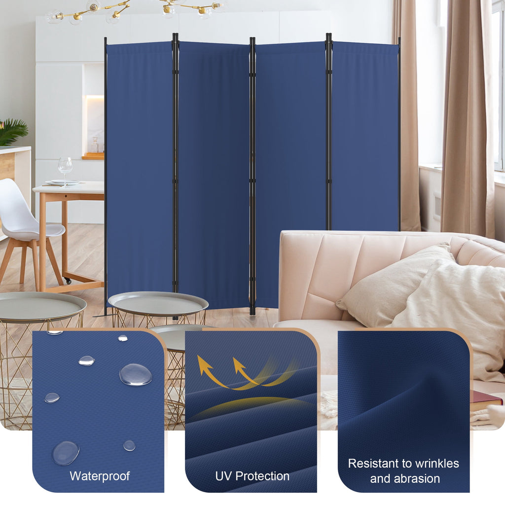 GOJOOASIS Room Divider, 4-Panel Folding Privacy Screen, 88in Portable Separating with Metal Feet, Partition Room Dividers