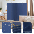 GOJOOASIS Room Divider, 4-Panel Folding Privacy Screen, 88in Portable Separating with Metal Feet, Partition Room Dividers