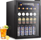 Electactic 3.2 Cu Ft 130 Can Beverage Refrigerator Cooler, Black, 19.29 x 17.32 x 30.79 inches - JC-90