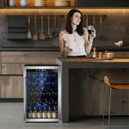 Electactic 3.2 Cu Ft 130 Can Beverage Refrigerator Cooler, Black, 19.29 x 17.32 x 30.79 inches - JC-90