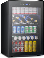 Electactic 3.2 Cu Ft 130 Can Beverage Refrigerator Cooler, Black, 19.29 x 17.32 x 30.79 inches - JC-90
