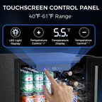 Electactic 3.2 Cu Ft 130 Can Beverage Refrigerator Cooler, Black, 19.29 x 17.32 x 30.79 inches - JC-90