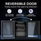 Electactic 3.2 Cu Ft 130 Can Beverage Refrigerator Cooler, Black, 19.29 x 17.32 x 30.79 inches - JC-90