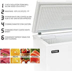 KITMA Commercial Top Chest Freezer 7 Cu. Ft. White