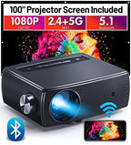 CLOKOWE Portable Projector 9600L Native 1080P 5G WiFi With Dolby Audio - YG661