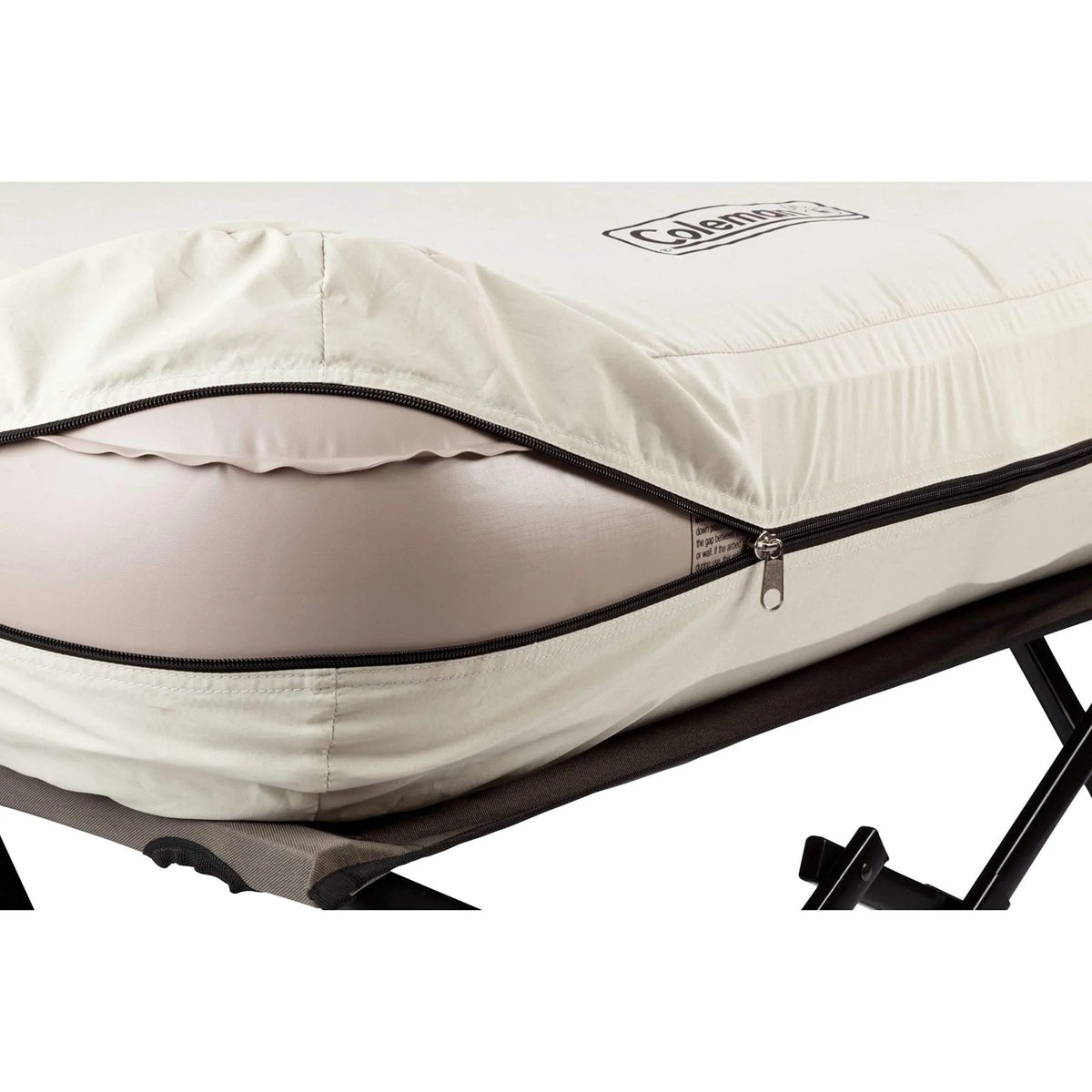 Camping Cot With Queen Air Mattress And Battery-Operated Pump