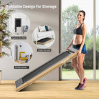 2 In 1 Folding Treadmill, 2.25 HP, 40 in x 16 in Running Area, Dual Display And App Control