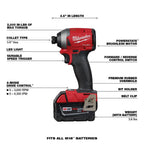 Milwaukee M18 FUEL 18V Brushless Cordless 7-Tool Combo Kit With Two 5.0 Ah Batteries