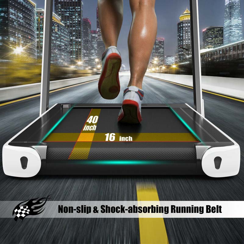 2 In 1 Folding Treadmill, 2.25 HP, 40 in x 16 in Running Area, Dual Display And App Control