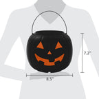 30-Count Jack-o'-Lantern Trick-or-Treat Pail, Black, 8", Halloween by Way To Celebrate