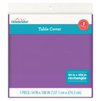 Way To Celebrate Plastic Table Cover, Purple, Rectangular, 54 in x 108 in, 1 Count