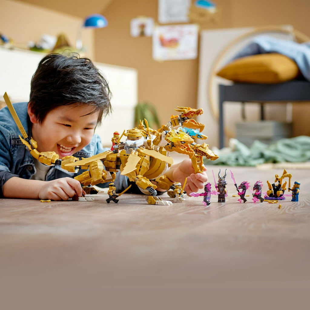 LEGO NINJAGO Lloyd's Golden Ultra Dragon Toy, 989 Pieces, 9 Minifigures - 71774
