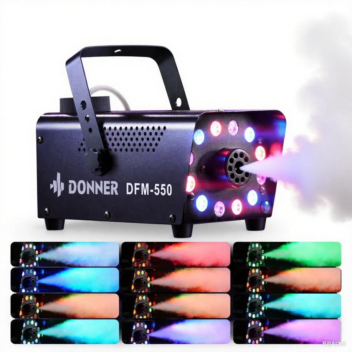 Donner Halloween Fog Machines 600W, 3000 CFM, 13 Colors, 12 RGB LED Lights, Smoke Machine for Party Wedding