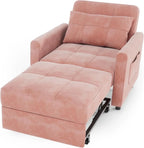 3-in-1 Convertible Pullout Sleeper Chair Bed - 75in x 26in x 17in