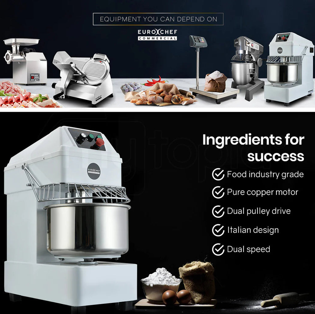 EuroChef Commercial Spiral Dough Mixer, 20L 1500W 8kg - EUC-DMX-5 COKDMXEUCA205