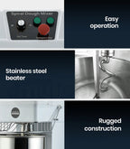 EuroChef Commercial Spiral Dough Mixer, 20L 1500W 8kg - EUC-DMX-5 COKDMXEUCA205