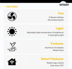 Orison Outdoor Plug-In Ceiling Fan With Light, Yellow, 21in D x 21in W x 10in H - B63992